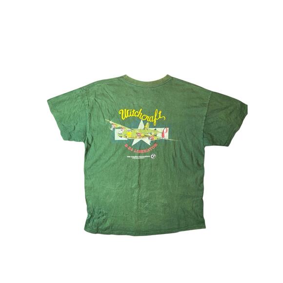WITCHCRAFT Aviation Aircraft B-24 LIBERATOR Stow Vintage Size XL Green Shirt - Picture 5 of 8